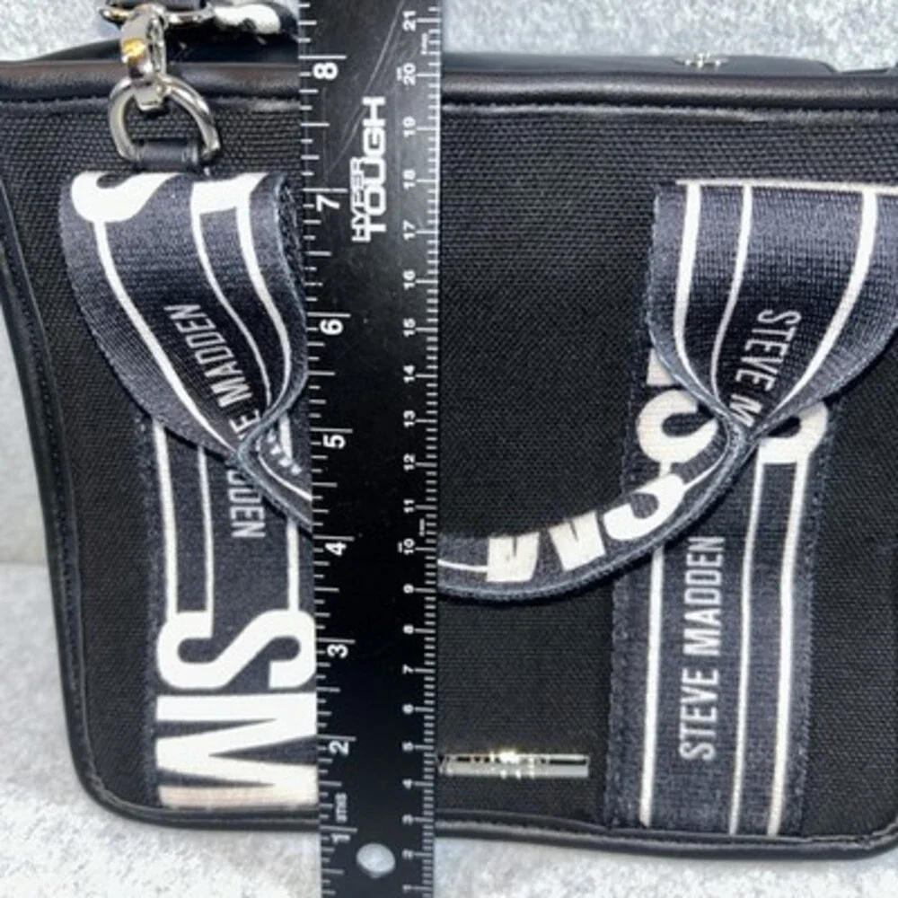 Steve Madden Canvas Crossbody Satchel Black